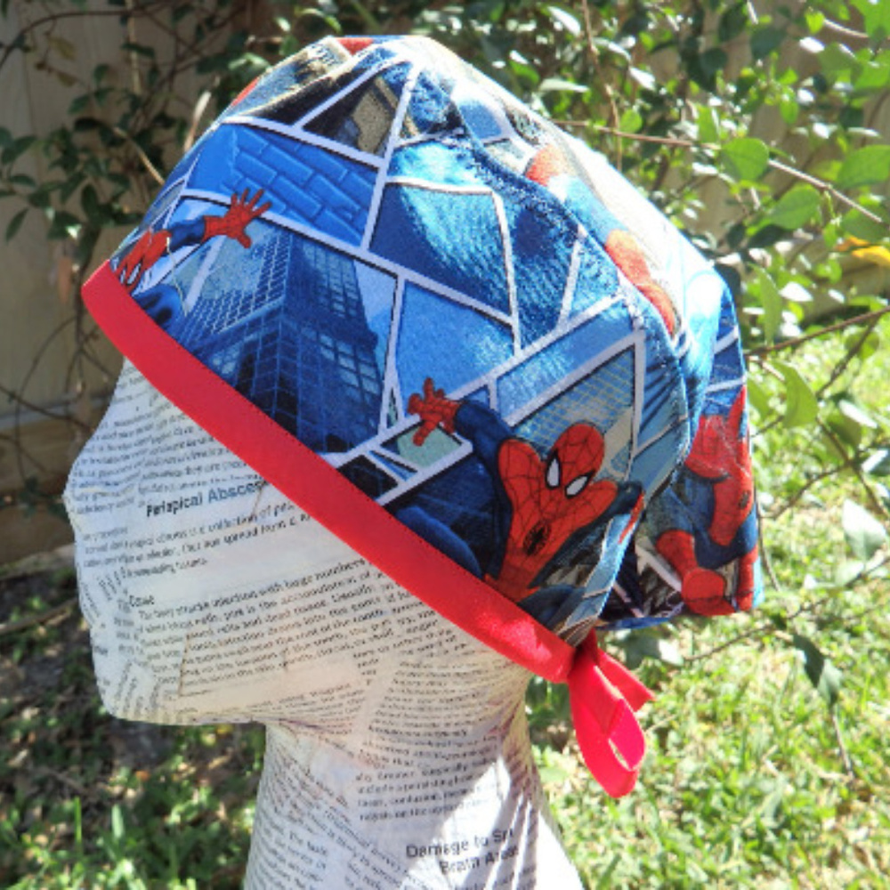 Spiderman Unisex Surgical Scrub Hat Cap NWOT blue